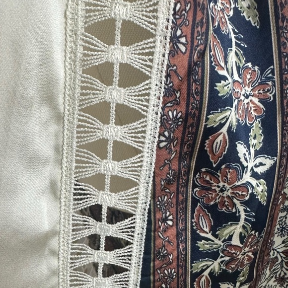 Free People Bohemian Nights Maxi Slip Dress Size Medium NWT Silky 70s Lace - Picture 13 of 16